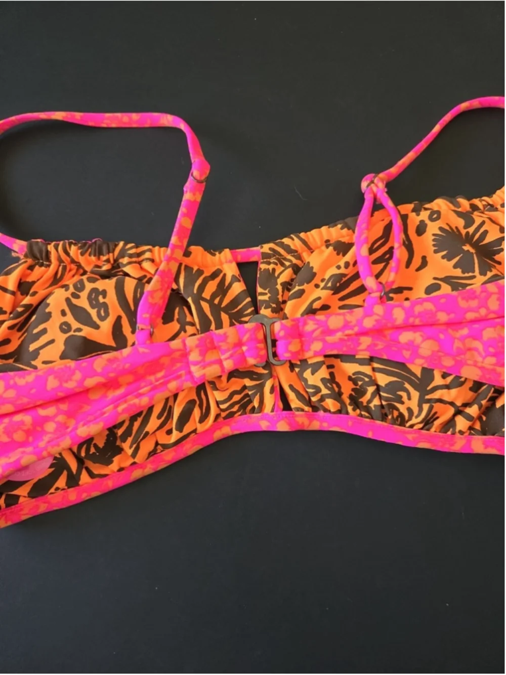 Maaji Women’s Swimwear Top XL Reversible NWT Pink Orange Black Gold (D-09)
